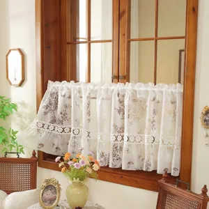 Rideau court en dentelle vintage française jacquard creux cantonnière de fenêtre de cuisine