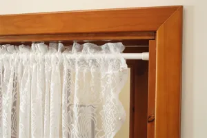 Λευκη δαντελα κοντη κουρτινα γαλλικου στιλ ζακαρ κουρτινα παραθυρου για κουζινα σπιτι.
