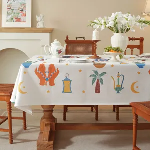 Mittlerer Osten Stil gedruckte Tischdecke, Ramadan Palme Polyester Esszimmertisch Abdeckung.