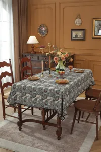 Nappe rectangle jacquard cachemire vintage polyester coton pour decoration de table salle a manger.