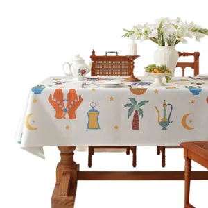 Polyester Mittlerer Osten Ramadan gedruckt Tischdecke dekorative Esstisch Abdeckung Haushalt