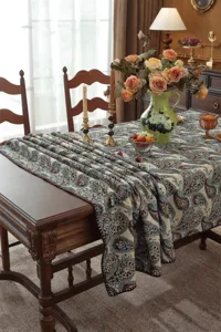 Nappe jacquard cachemire rétro américaine, élégante couverture rectangulaire de table.