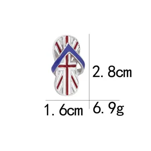 British flag flip flop brooch metal pin badge UK patriotic fashion jewelry accessory