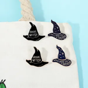 Set de pines esmaltados de sombrero de bruja de Halloween, accesorios de insignia creativos.