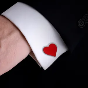 Red heart French cufflinks for men suit shirts, romantic wedding banquet sleeve jewelry accessories.