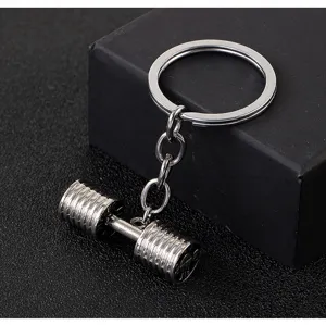 Portachiavi con manubrio in metallo accessorio fitness anello chiave moda per uomo e donna