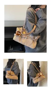 Winter vintage frosted suede single shoulder underarm bag versatile tote bag for women