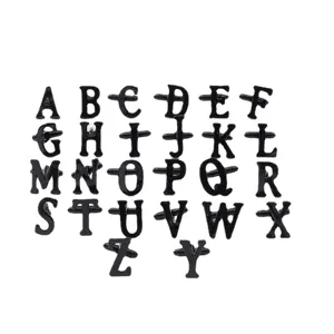 Men black metal alphabet letter cufflinks set A to Z French shirt sleeve buttons