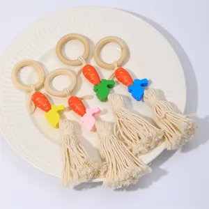 Portatovaglioli In Acciaio Inossidabile Pasqua Carota Coniglio Perla Di Legno Nappina Portatovaglioli Per Decorazione Tavola Da Pranzo Casa