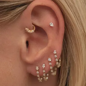 Modische Zirkonia Quaste Ohrringe Kollektion Messing 18k Vergoldet Geometrische Ohrstecker Schmuck Für Damen