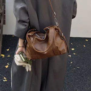 Sac bandoulière Boston rétro élégant pour femme, grande capacité, sac à main quotidien.