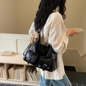 Vintage large capacity multi-use leather backpack casual commuter shoulder tote bag