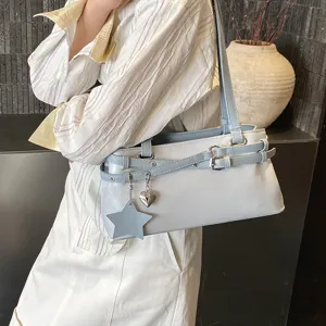 Women stylish shoulder bag underarm tote bag commuter fashion contrast color handbag