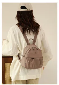 Women's casual nylon mini backpack stylish everyday daypack lightweight travel rucksack