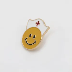 Cute nurse smiley face enamel pin metal brooch medical theme backpack badge jewelry