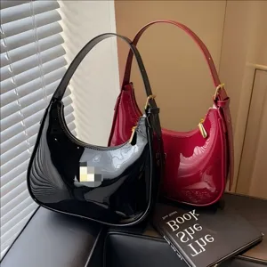 Women Fashion PU Leather Underarm Bag Vintage Solid Color Zipper Shoulder Bag Casual Chic Handbag Daily Purse