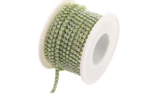 Colorful rhinestone chain 1.5-3mm glass cup chain for DIY phone case and handmade crafts decor