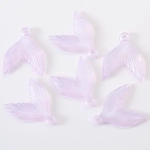 Light purple acrylic mermaid tail charms for DIY jewelry making, cute craft pendants.