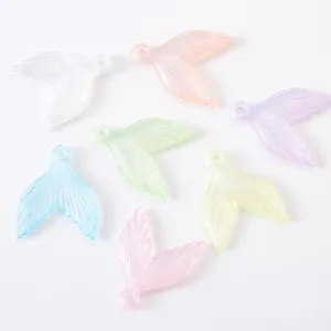 Colorful Resin Mermaid Tail Pendants Fish Tail Charms For DIY Jewelry Making Bracelet Necklace Keychains Accessories