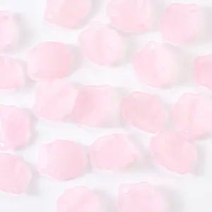 Perline in acrilico rosa opaco per creazione di gioielli fai da te, ciondoli floreali.