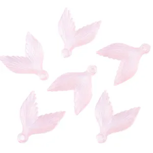 Pink acrylic mermaid tail pendants, colorful gradient DIY jewelry charms for bracelets.