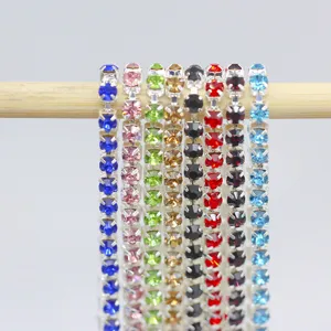 Colorful rhinestone chain DIY claw chain diamond crystal trim for phone case craft