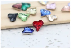 8mm Καρδιά Στρας Νυχιών Κρύσταλλα Πολύχρωμα DIY Nail Art Διαμάντια για Διακόσμηση Μανικιούρ