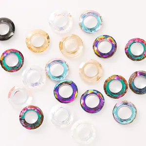 10mm angel ring hollow round crystal rhinestone charms for DIY nail art and jewelry making.