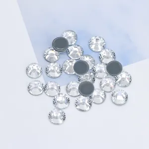 Clear glass crystal rhinestones hotfix flatback sparkling diamonds for DIY garments dress decor.