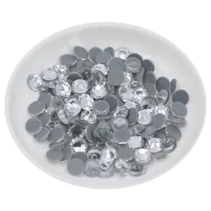 Wholesale white glass hotfix rhinestones for clothing, sparkling crystal decorations.