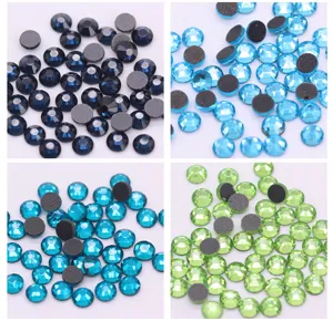 Piedras de estrás termoadesivo con espalda plana brillante para manualidades y ropa