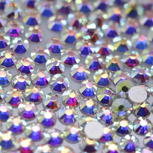 AB platte rug strass steentjes voor nail art en DIY, sprankelende kristal steentjes.