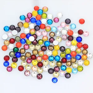 Glass Flatback Rhinestones Round Crystal Stones For Art Nail Art Phone Case Decoration Electroplated High Quality Rhinestones