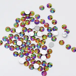 Colorful flatback glass rhinestones sparkle crystals for DIY phone case and nail art design.