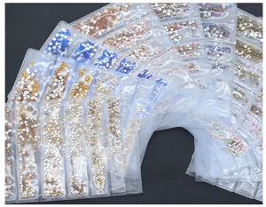 Strass in vetro con retro piatto per nail art decorazione fai da te set colorato!