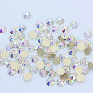 Flatback Glass Rhinestones 16 Facets Crystal AB Nail Art Gems Sparkling Rhinestone For Phone Case DIY Crafts Decoration