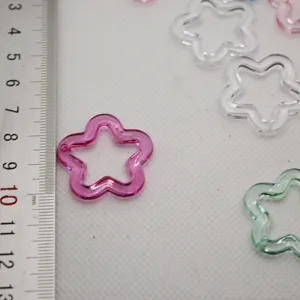Colorful transparent acrylic star keychain pendant DIY hanging hole craft jewelry making