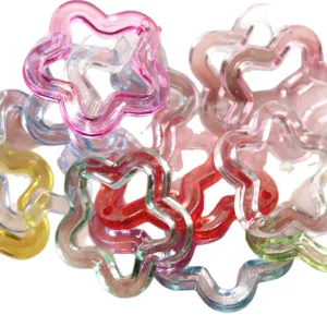 Colorful transparent acrylic star pendant 30mm DIY keychain jewelry making craft parts.