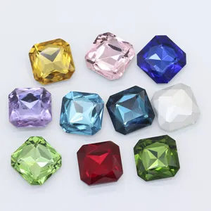 Faceted Square Octagon Pointed Back Glass Rhinestones Loose Gems Crystals For Nail Art Clothing DIY Jewelry Craft Making