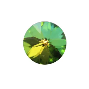 Round faceted green crystal rhinestone for beautiful nail art and DIY jewelry crafts.