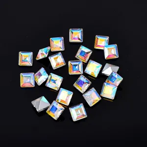 Strass en Verre Carrés à Fond Pointu pour Décoration de Nail Art Réparation de Montres Strass en Vrac Artisanat Gemmes Brillantes Composants en Cristal Scintillants Vente en Gros