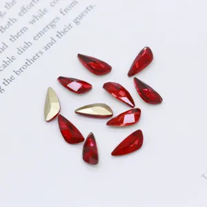 Strass nail art alas de ángel rojo oro circón cristal decoraciones manicura brillantes