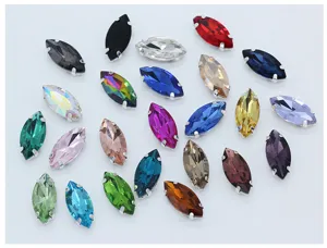 Verschiedene Farben Markise Glas Krallen Strasssteine für DIY Bekleidung und Hochzeitskleider.