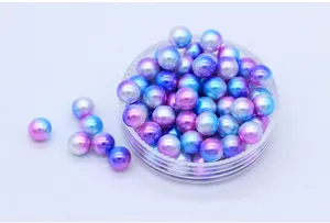 Bunte ABS Perlen mit Farbverlauf fuer DIY Schmuckzubehoer und kreative Fuellungsdekoration.