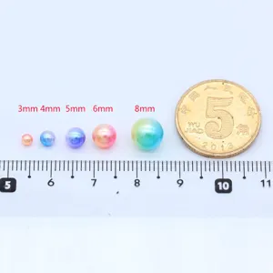 Perline di perle sintetiche sfumate colorate da 3mm a 8mm per creazione di gioielli fai da te