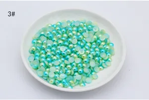 ABS flatback half round gradient mermaid pearls for DIY phone case nail art decoration details