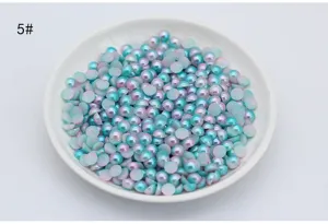 ABS flatback half-round gradient mermaid pearls for DIY phone case and nail art decor details