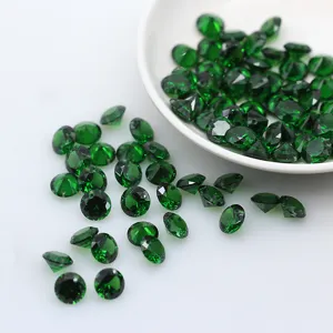 Grüne Einzelloch Zirkon Edelstein Anhänger DIY handgemachte Ohrring Schmuck Zubehör