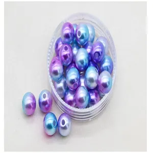 Perle artificiali sfumate ABS perle colorate forate per nail art e lavori artigianali.