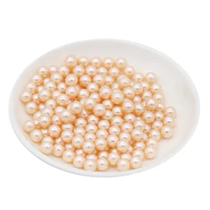 Perles d'imitation ABS en vrac, perles roses sans trou pour la creation de bijoux DIY.